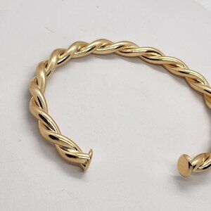 Brand New Brazilian 18k Gold Filled Twisted Cuff Bangle Bracelet